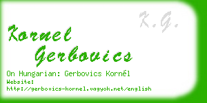 kornel gerbovics business card