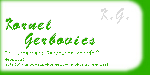 kornel gerbovics business card